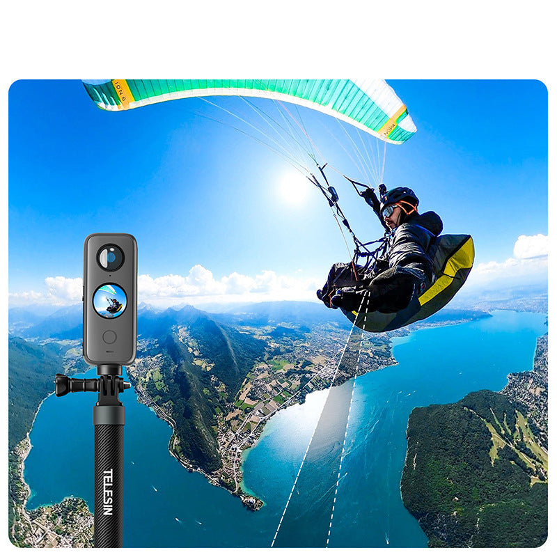 1.2m Carbon Fiber Selfie Stick for GoPro & Insta360 – Lightweight Panoramic Camera Extension Rod for Action Shots & Vlogging