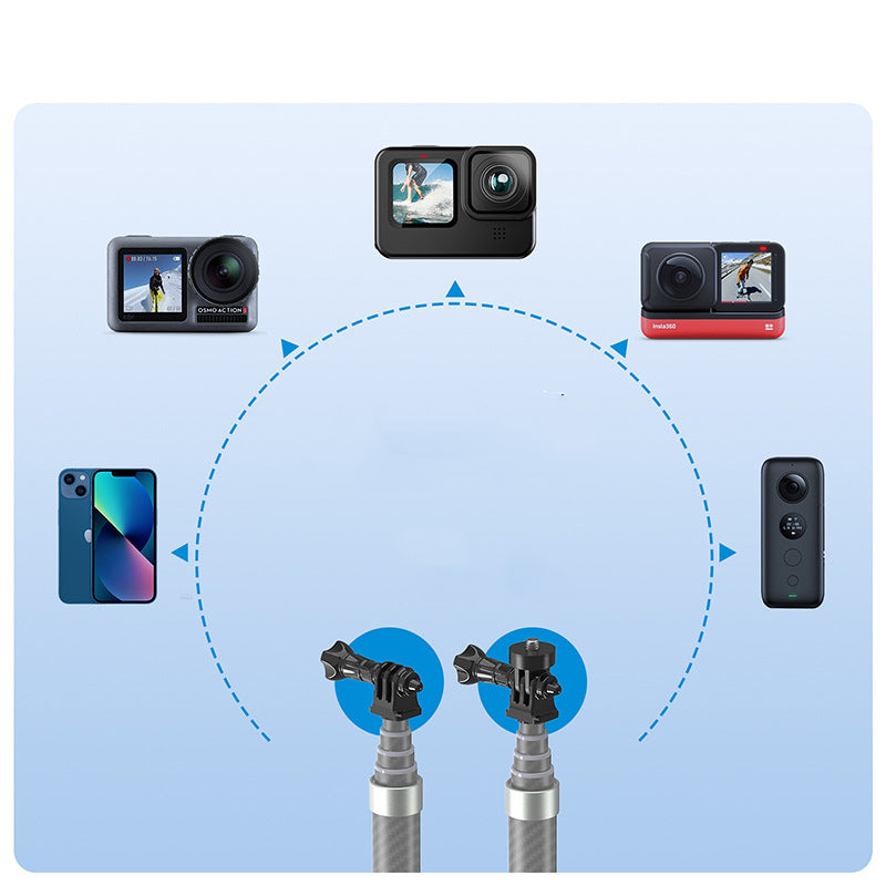 1.2m Carbon Fiber Selfie Stick for GoPro & Insta360 – Lightweight Panoramic Camera Extension Rod for Action Shots & Vlogging